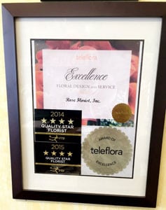 FTD Quality Star Florist and Teleflora Award of Excellence